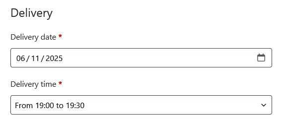 Woo Food delivery - Delivery Fields